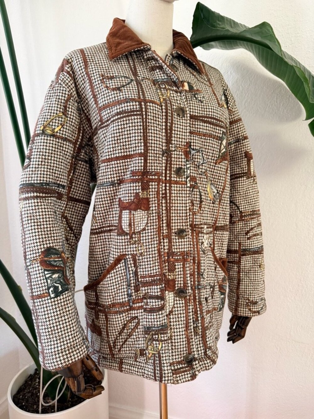 Vintage Equestrian Heritage Print Jacket, Size Medium - Picture 3 of 5
